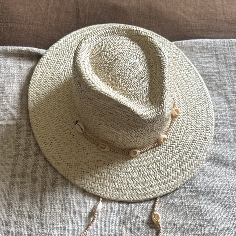 Lack of Color Natural Straw Hat with Shell Accents